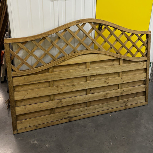 Two wooden brown fence panel - fence,