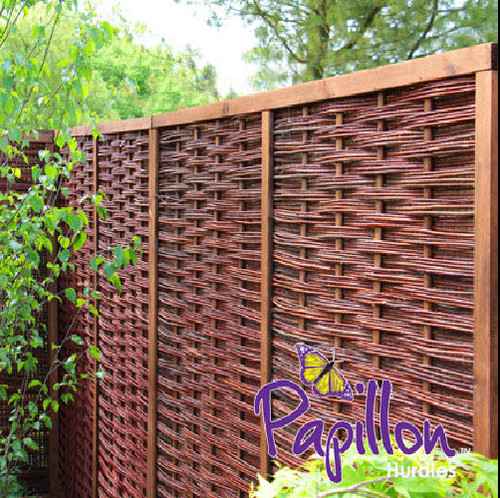 Woven willow hurdle fencing - woven,