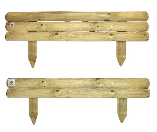 Wooden log fence fencing - wooden,