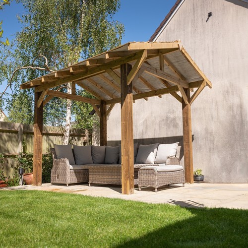 Wooden gazebo kit with - wooden,