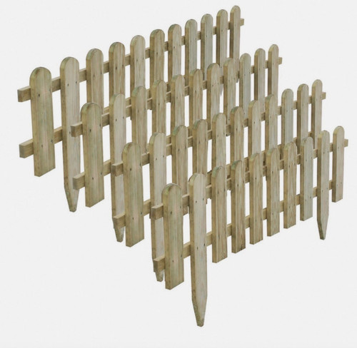 Pack wooden picket fence - 4-pack,